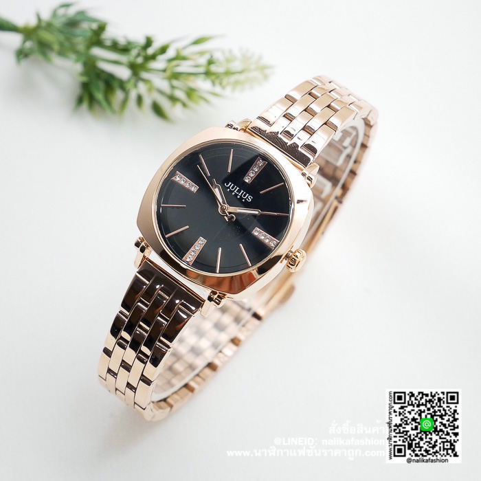 นาฬิกา Julius JA-1025 สายสแตนเลส สีพิ้งโกล รุ่นขายดี ของแท้ ส่งฟรี มีบริการเก็บเงินปลายทาง