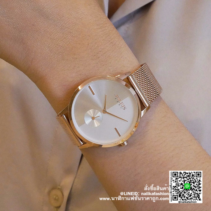 นาฬิกา Julius JA-1110 สีพิ้งโกล ผู้หญิง ของแท้ ขายดี พร้อมกล่องแบรน ถุงแบรน ส่งฟรี มีบริการเก็บเงินปลายทาง
