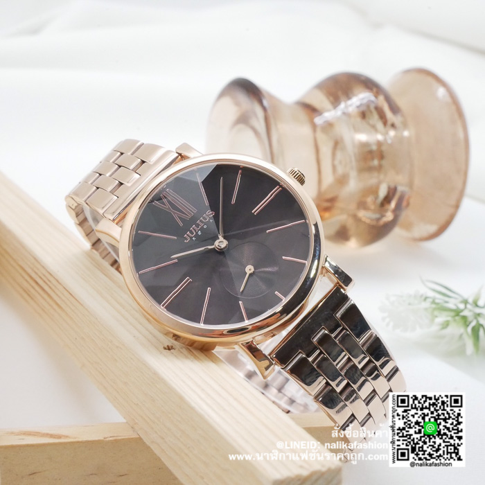 นาฬิกา Julius JA-1144 สายสแตนเลสสีน้ำตาล รุ่น HotHit สวยมากก ให้คะแนน 10/10 ส่งฟรี มีบริการเก็บเงินปลายทาง