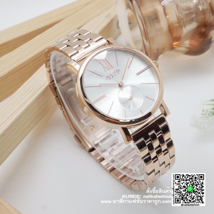นาฬิกา Julius JA-1144 สายสแตนเลสสีพิ้งโกล ขายดีสุดๆ รุ่น HotHit สวยมากก ให้คะแนน 10/10 ส่งฟรี มีบริการเก็บเงินปลายทาง