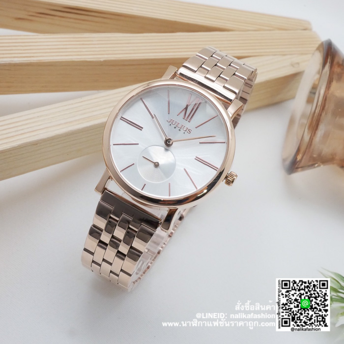 นาฬิกา Julius JA-1144 สายสแตนเลสสีพิ้งโกล ขายดีสุดๆ รุ่น HotHit สวยมากก ให้คะแนน 10/10 ส่งฟรี มีบริการเก็บเงินปลายทาง