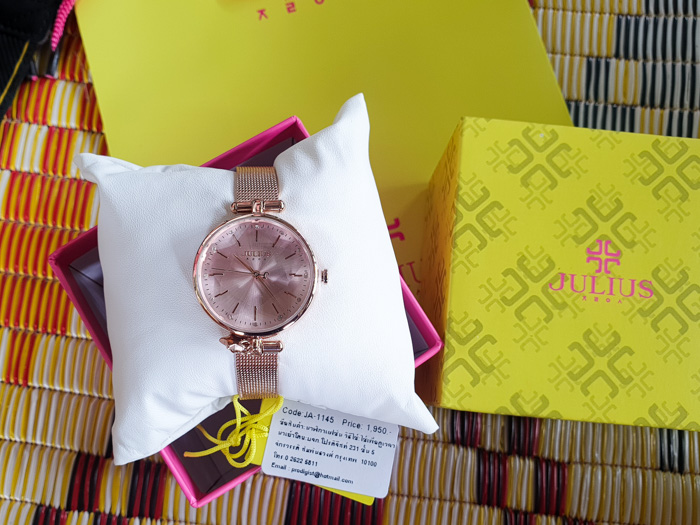 นาฬิกา Julius JA-1145 สายสแตนเลส สีพิ้งโกล รีวิว