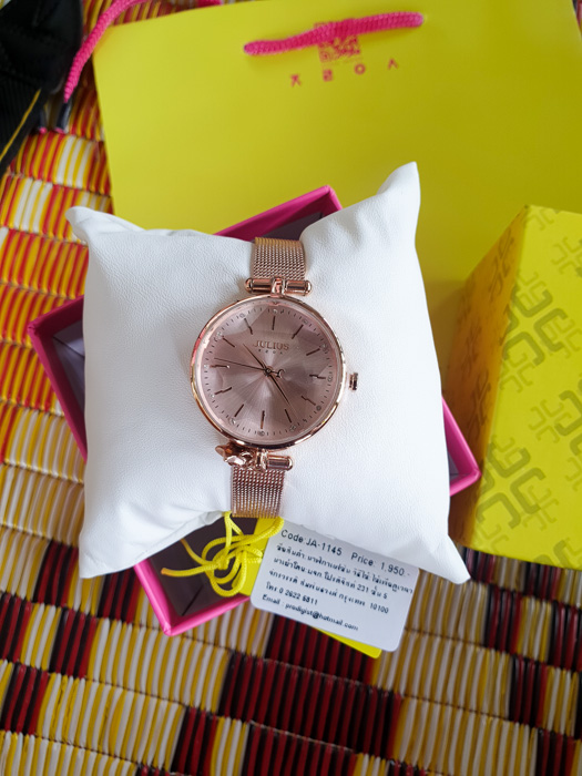 นาฬิกา Julius JA-1145 สายสแตนเลส สีพิ้งโกล รีวิว