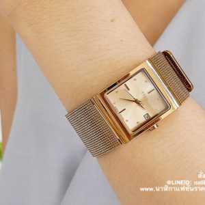 นาฬิกา Julius JA 841 หน้าปัดเหลี่ยม ผู้หญิง สีน้ำตาล รุ่นแนะนำ ของแท้ส่งฟรี มีบริการเก็บเงินปลายทาง