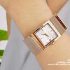 นาฬิกา Julius JA 841 หน้าปัดเหลี่ยม ผู้หญิง สีพิ้งโกล รุ่นแนะนำ ของแท้ส่งฟรี มีบริการเก็บเงินปลายทาง