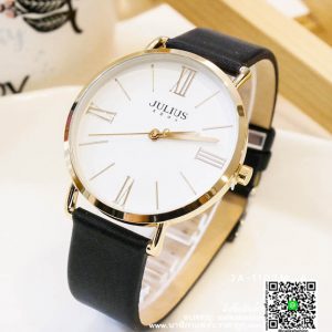 นาฬิกา Julius JA-1107M สายหนัง สีดำ-ขาว น่ารัก ราคาเบา ๆ