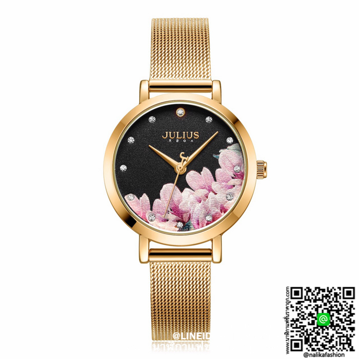 นาฬิกา Julius JA-1180 สีทอง หน้าปัดกลม สวยมากๆ ของเเท้ ส่งฟรี มีบริการเก็บเงินปลายทาง