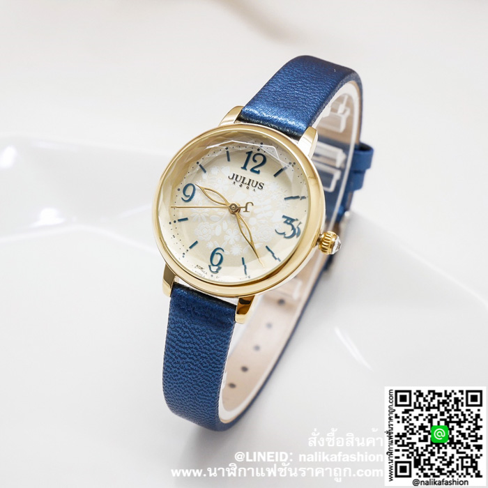 นาฬิกา Julius JA-929 สีน้ำเงิน หน้าปัดทรงกลม ส่งฟรี มีบริการเก็บเงินปลายทาง
