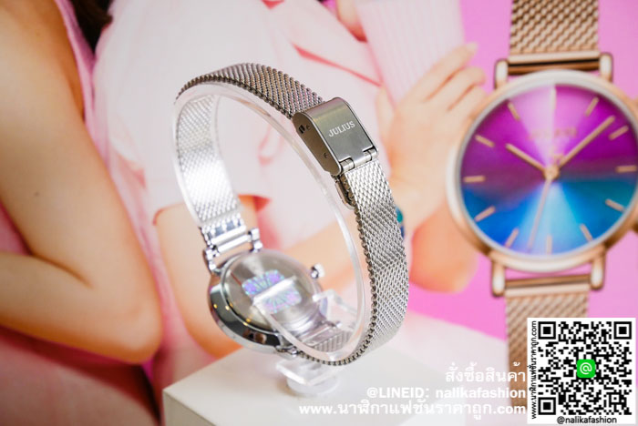 นาฬิกา Julius JA-1163 หน้าปัดกลม สีรุ้ง สวยน่ารักมาก ส่งฟรี มีบริการเก็บเงินปลายทาง