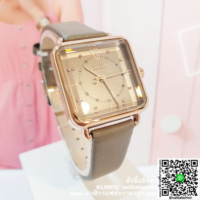 นาฬิกา Julius JA-1123 หน้าปัดเหลี่ยม สวยๆ ส่งฟรี มีบริการเก็บเงินปลายทาง