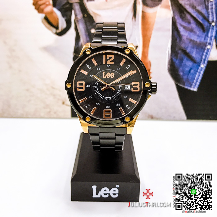 นาฬิกา Lee ผู้ชาย M128ARDB-R1 สีดำ-พิ้งโกล ของแท้