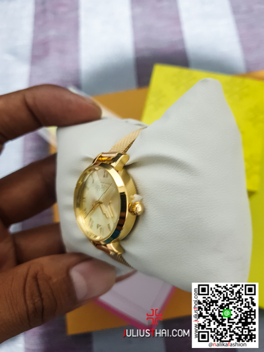 นาฬิกา Julius JA-1019 สีทอง หน้าปัดกลม สวยงาม ของเเท้ รับประกัน 1 ปี