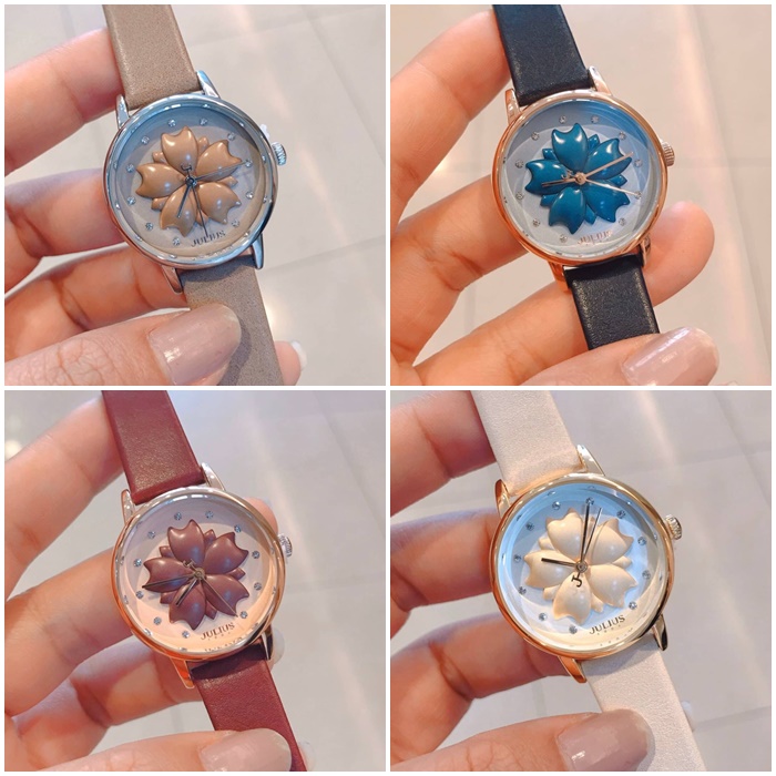 นาฬิกา Julius JA-1000 สายหนัง สวยมากๆ เก๋ๆ ของเเท้ ส่งฟรี มีบริการเก็บเงินปลายทาง