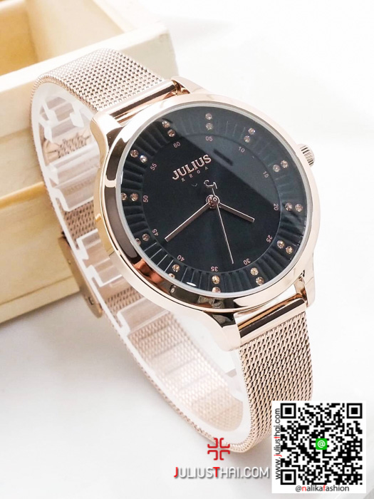 นาฬิกา Julius JA-1058 สายสแตนเลส สีพิ้งโกล สวยน่ารัก ของเเท้ ส่งฟรี มีบริการเก็บเงินปลายทาง