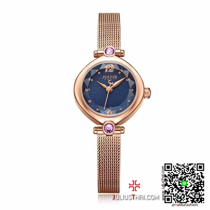 นาฬิกา Julius JA-11010 สายสแตนเลส สีพิ้งโกล สวยๆ ดูดี ของเเท้ ส่งฟรี มีบริการเก็บเงินปลายทาง