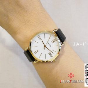 นาฬิกา Julius JA-1107L สายหนัง สีดำ สวยสุดๆ ของเเท้ ส่งฟรี มีบริการเก็บเงินปลายทาง