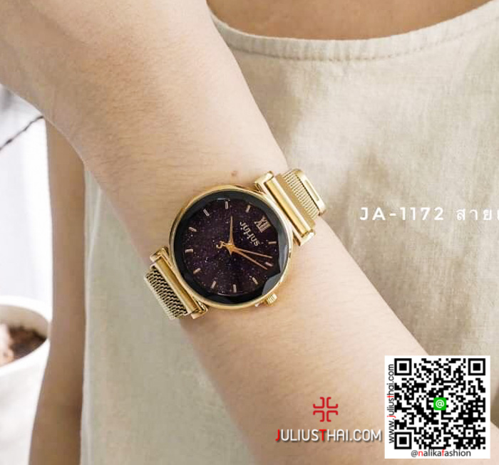 นาฬิกา Julius JA-1172 สายสแตนเลส สีทอง หน้าปัดเพชรประกาย สวย เก๋ ของเเท้ ส่งฟรี มีบริการเก็บเงินปลายทาง