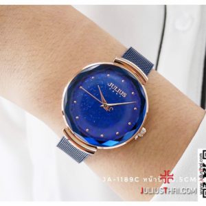 นาฬิกา Julius JA-1189 สายสแตนเลส สีน้ำเงิน หรูหรา ของเเท้ ส่งฟรี มีบริการเก็บเงินปลายทาง