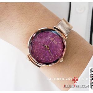 นาฬิกา Julius JA-1189 สายสแตนเลส สีม่วง สวยหรูหรา ของเเท้ ส่งฟรี มีบริการเก็บเงินปลายทาง