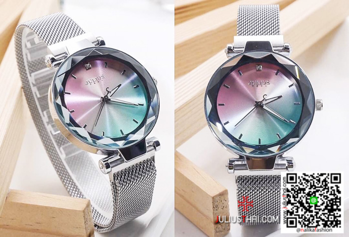 นาฬิกา Julius JA-1166 สายสแตนเลส หน้าปัดรุ้ง สวย เก๋ ของเเท้ ส่งฟรี มีบริการเก็บเงินปลายทาง