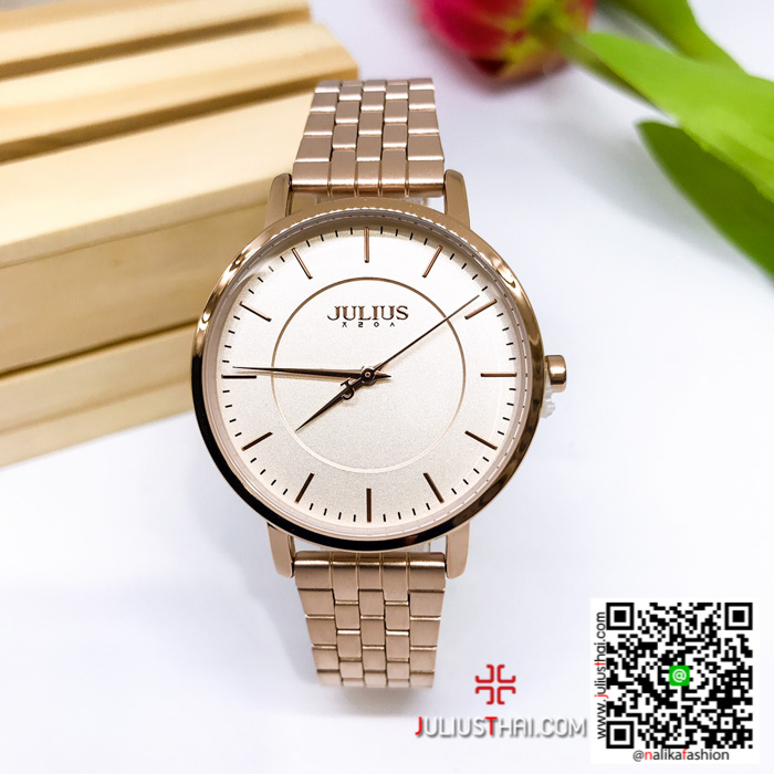 นาฬิกา Julius JA-1246 สีพิ้งโกล หรูหรา ของเเท้ รับประกัน 1 ปี ส่งฟรี มีบริการเก็บเงินปลายทาง