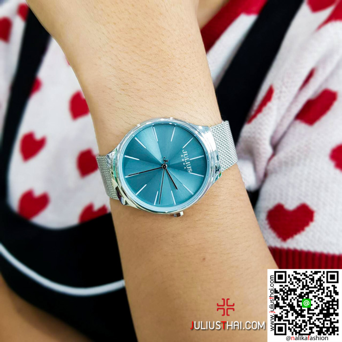 นาฬิกา Julius JA-1199 สายสแตนเลส สีเงิน สวย ดูดี ของเเท้ ส่งฟรี มีบริการเก็บเงินปลายทาง