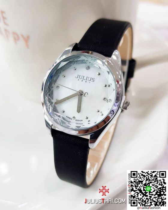 นาฬิกา Julius JA-973 สายหนัง สีดำ สวยมากๆ เก๋ๆ ของเเท้ ส่งฟรี มีบริการเก็บเงินปลายทาง
