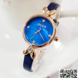 นาฬิกา Julius JA-975 สายหนัง สีน้ำเงิน สวย ดูดี ส่งฟรี มีบริการเก็บเงินปลายทาง