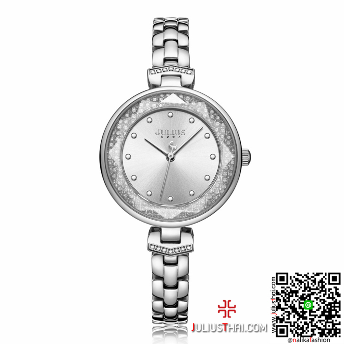นาฬิกา Julius JA-1227 สายสแตนเลส หน้าปัดเพชรประกาย สีเงิน สวยมาก ของเเท้ ส่งฟรี มีบริการเก็บเงินปลายทาง