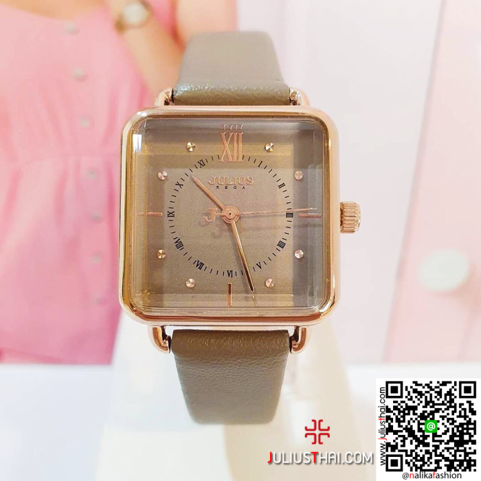 นาฬิกา Julius JA-1123 สีเทา หน้าปัดเหลี่ยม ปังมากกกก ของเเท้ ส่งฟรี มีบริการเก็บเงินปลายทาง