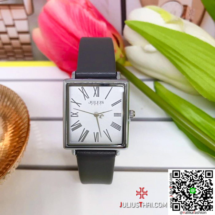 นาฬิกา Julius JA-1269 สีดำ หน้าปัดเหลี่ยม สวยมาก เก๋มาก ส่งฟรี มีบริการเก็บเงินปลายทาง