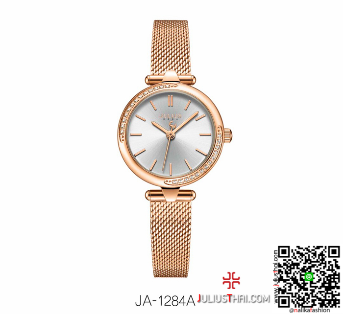 นาฬิกา Julius JA-1284 สายสแตนเลส สีพิ้งโกล ดูดีสุดๆ ของเเท้ ส่งฟรี มีบริการเก็บเงินปลายทาง