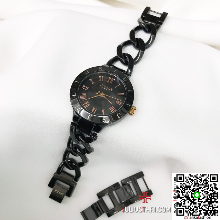 นาฬิกา Julius JA-1006 สายสแตนเลส สีดำ สวยมากกก ของเเท้ ส่งฟรี มีบริการเก็บเงินปลายทาง