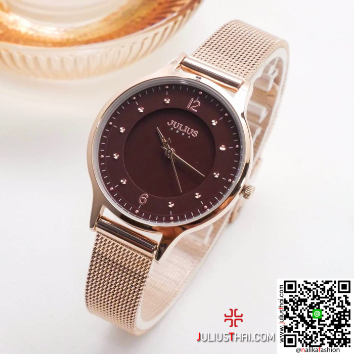 นาฬิกา Julius JA-1060 สายสแตนเลส สีพิ้งโกล สวยมากก ส่งฟรี มีบริการเก็บเงินปลายทาง