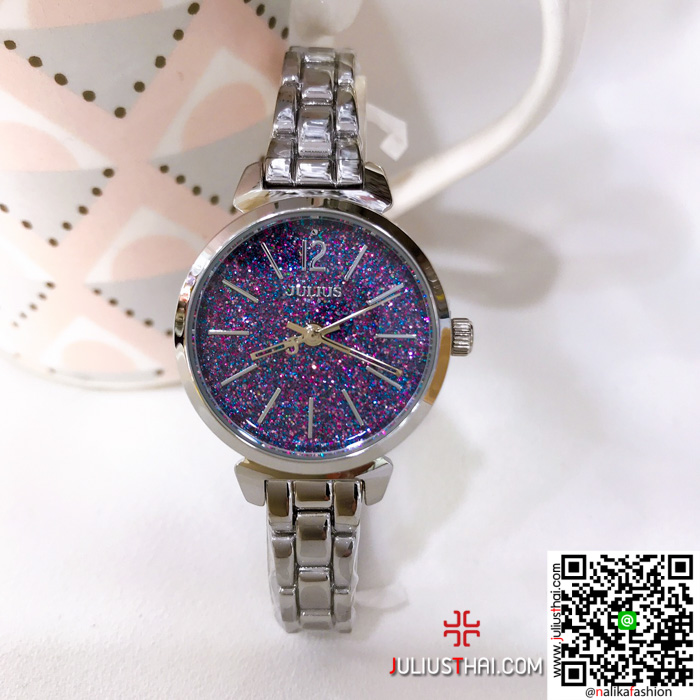 นาฬิกา Julius JA-1085 สายสแตนเลส สีเงิน ดูดีมากกกก ของเเท้ ส่งฟรี มีบริการเก็บเงินปลายทาง