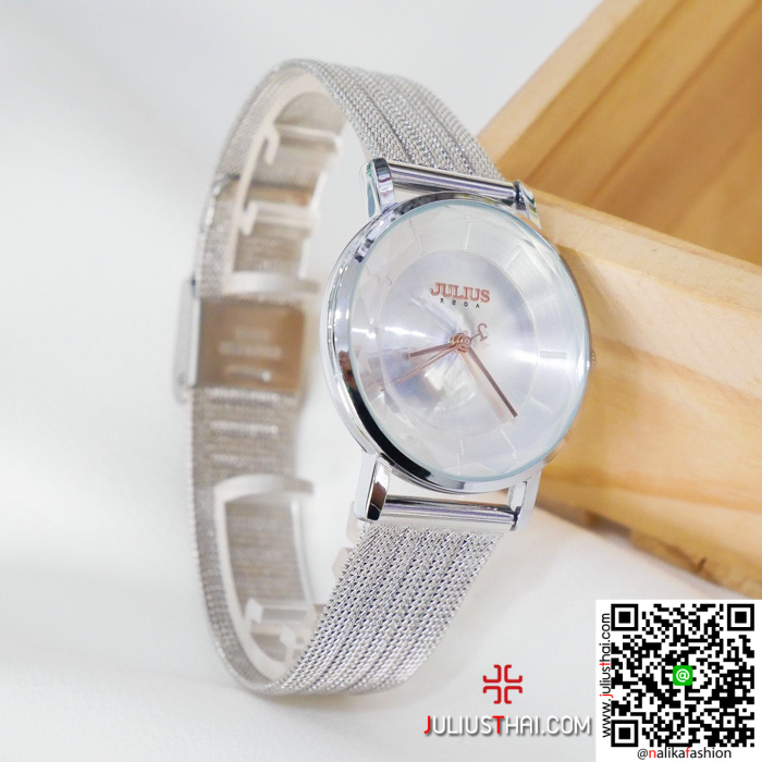 นาฬิกา Julius JA-1129 สายสแตนเลส สีเงิน ของเเท้ รับประกัน1ปี ส่งฟรี มีบริการเก็บเงินปลายทาง