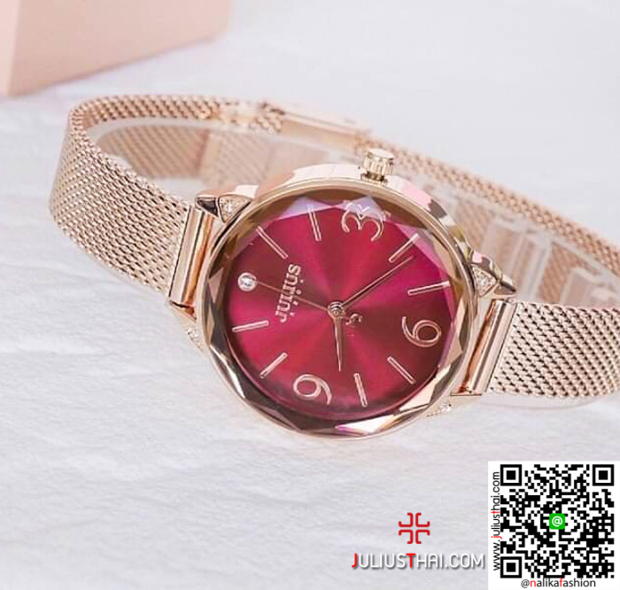 นาฬิกา Julius JA-1210 สายสแตนเลส สีพิ้งโกล ดูดีมากกก ของเเท้ ส่งฟรี มีบริการเก็บเงินปลายทาง