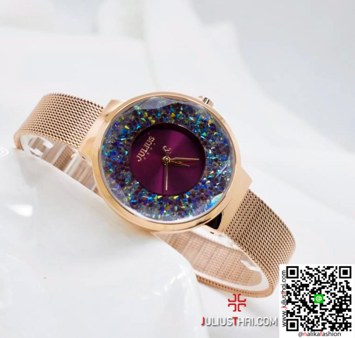 นาฬิกา Julius JA-1111 สายสแตนเลส สีพิ้งโกล สวยเก๋ ดูดี ของเเท้ ส่งฟรี มีบริการเก็บเงินปลายทาง