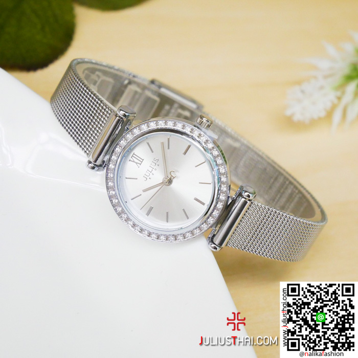 นาฬิกา Julius JA-1141 สายสแตนเลส สีเงิน สวย เก๋ ของแท้ ส่งฟรี มีบริการเก็บเงินปลายทาง