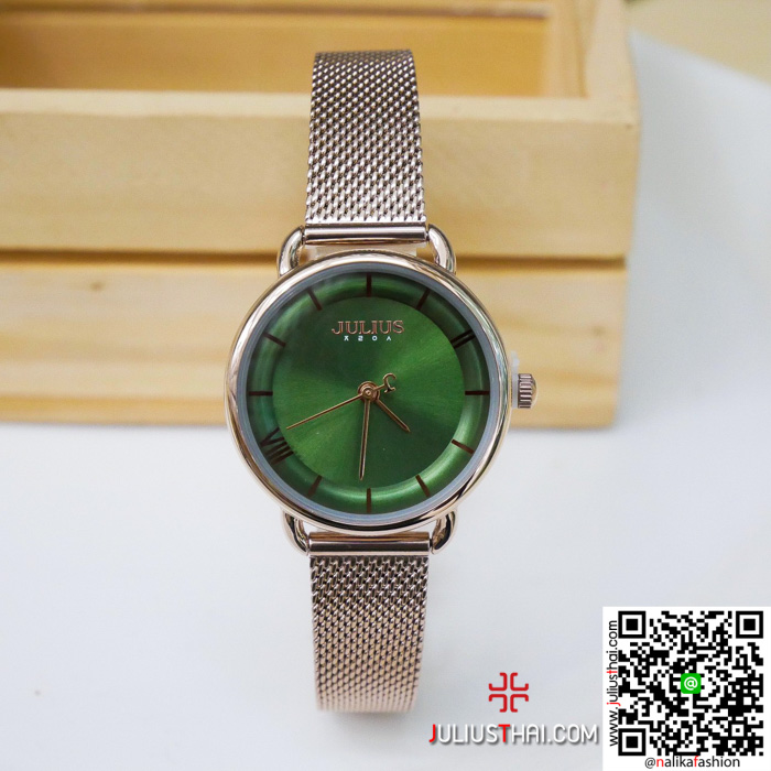 นาฬิกา Julius JA-1268 สายสแตนเลส สีพิ้งโกล เก๋มากๆ ของมันต้องมี ส่งฟรี มีบริการเก็บเงินปลายทาง