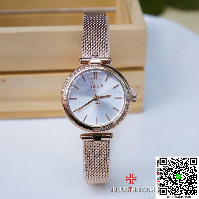 นาฬิกา Julius JA-1284 สายสแตนเลส สีพิ้งโกล สวย ของเเท้ ส่งฟรี มีบริการเก็บเงินปลายทาง