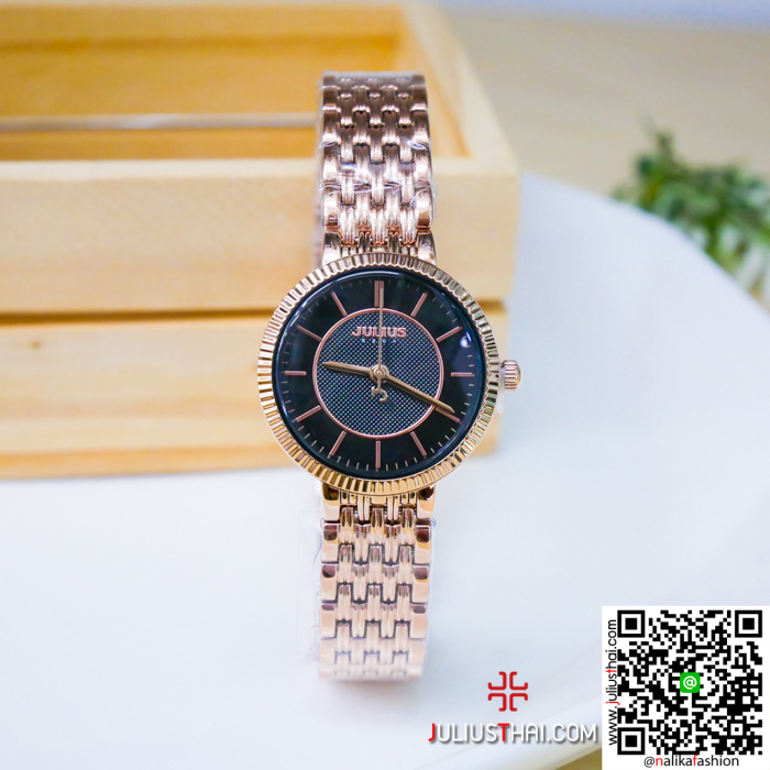 นาฬิกา Julius JA-1302 สายสแตนเลส สีพิ้งโกล ลุคผู้ใหญ๋ น่าเชื่อถือ ส่งฟรี มีบริการเก็บเงินปลายทาง