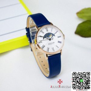 นาฬิกา Julius JA-1308L สายหนัง สีน้ำเงิน ใสๆวัยรุ่นชอบบ ของเเท้ ส่งฟรี มีบริการเก็บเงินปลายทาง
